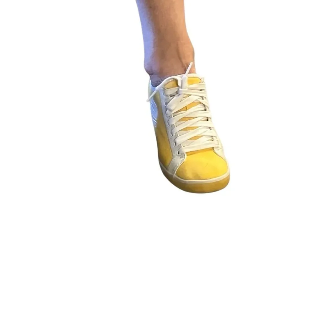Vtg 90s Y2K Skechers “S” Cali Platform Wedge Sneaker Shoe Yellow White Lace Up 7 - Picture 2 of 15
